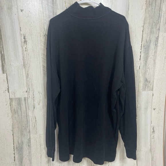 Polo Ralph Lauren Sweater Mens 2XLT Black Pullover Quarter Zip Blue Logo - Picture 6 of 8